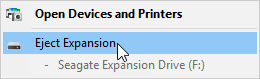 clicking on the device you want to eject