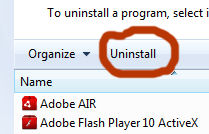 Uninstall choice