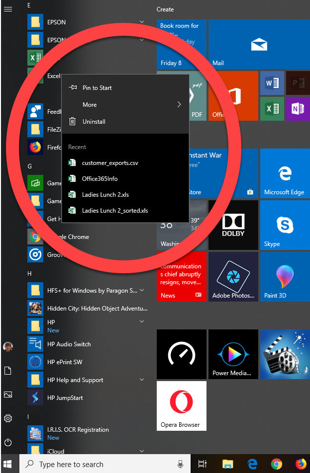 This is a Microsoft Excel Jump List from the Start Menu.