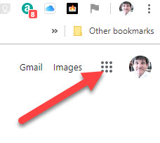 A screenshot of the Google menu dots