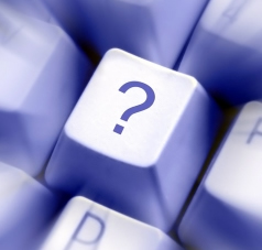 Keyboard with a question mark