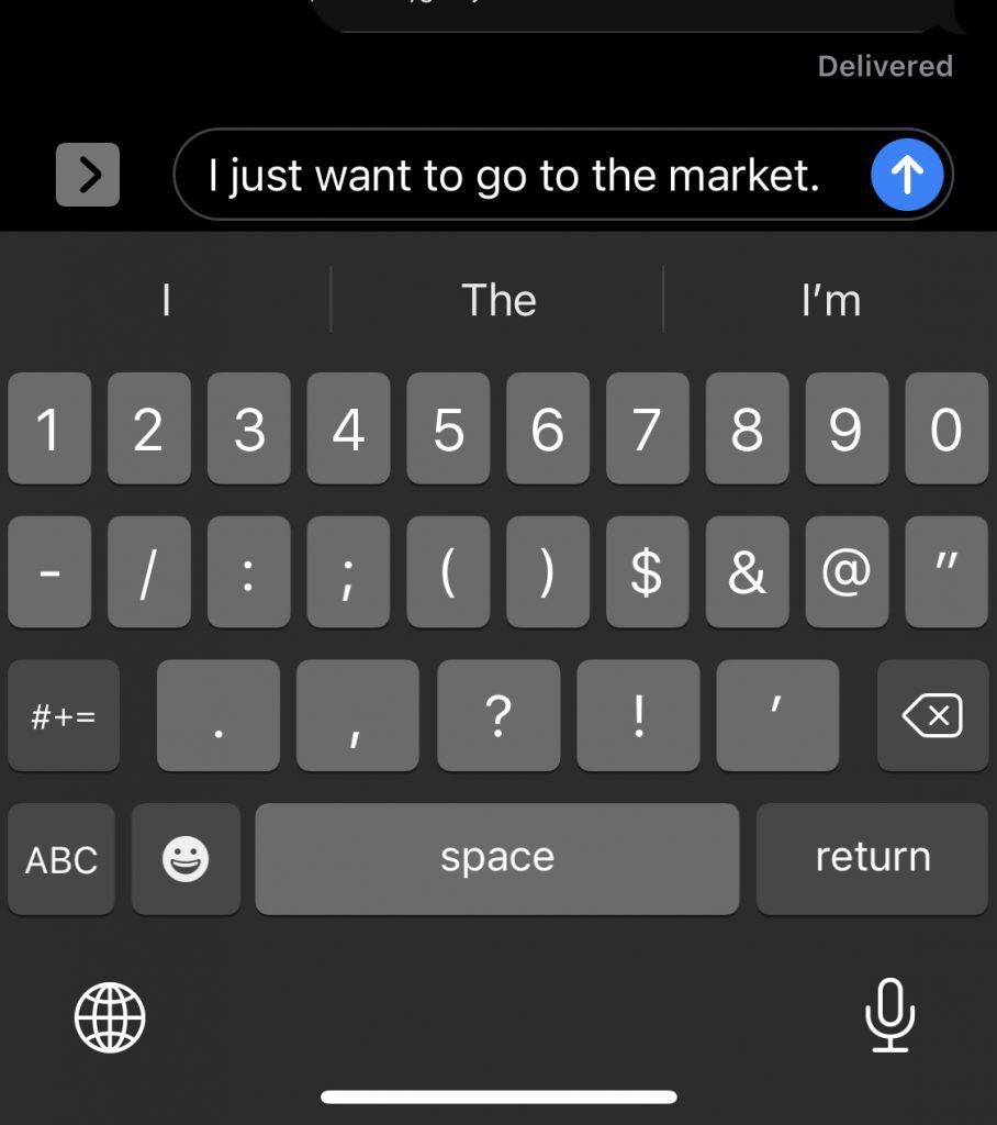 Screenshot of my iPhone with an auto-correct mistake corrected. Instead of "The" the correct "the" is there.