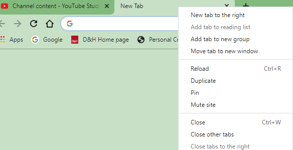 Tab Menu - Google Chrome