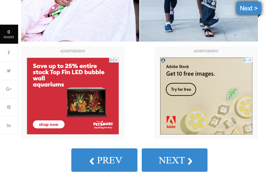 Screenshot of the online ad game.