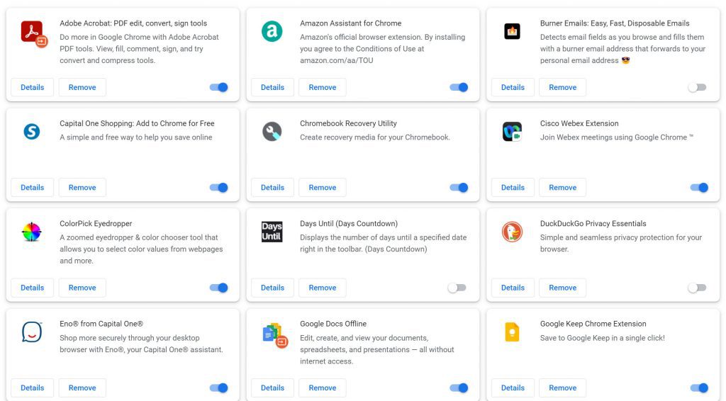 First set of my Google Chrome extensions.