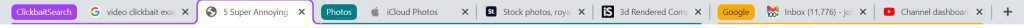 Seven tabs placed in three groups.