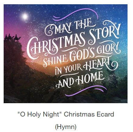 O Holy Night religious card.