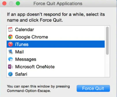 Mac Force Quit window