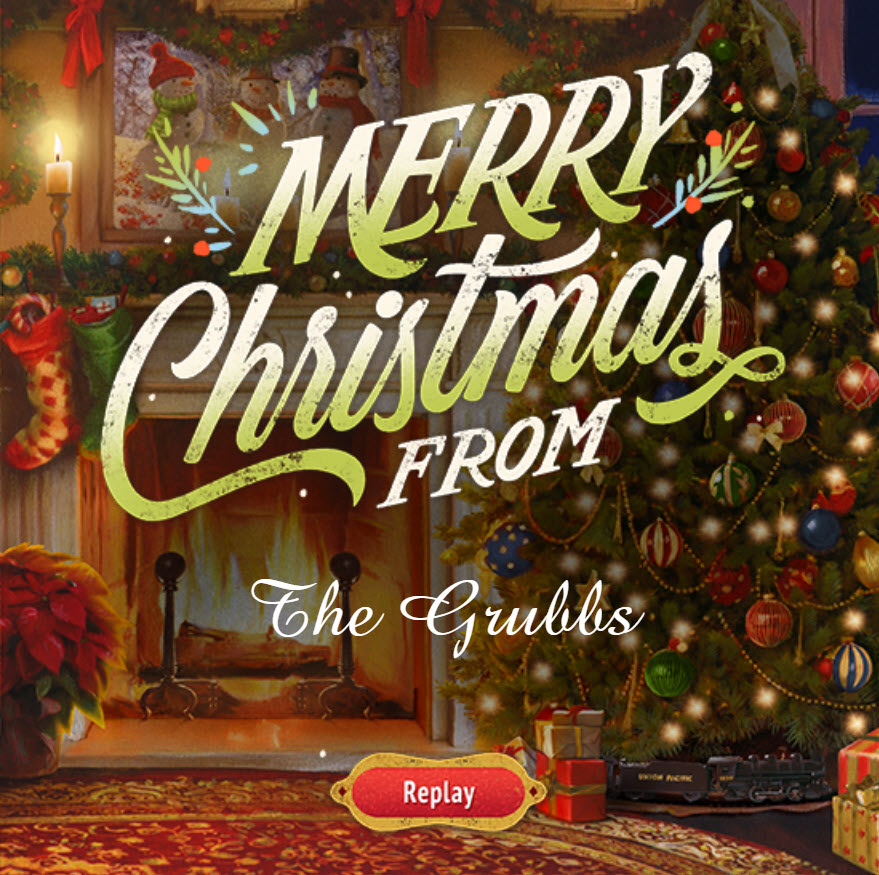 Of coursek a train Christmas greeting card.