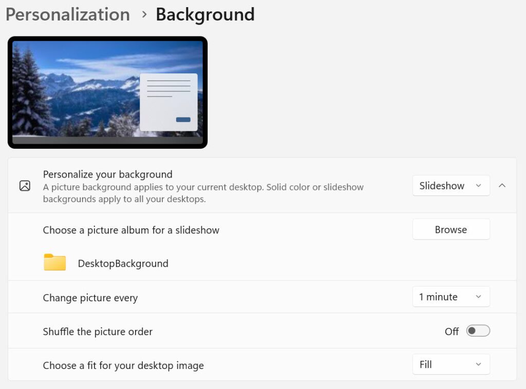 Theme settings
