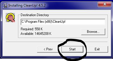 Cleanup Start Installation